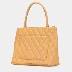 Pre Owned Chanel Brown Caviar Medallion Tote