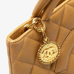 Pre Owned Chanel Brown Caviar Medallion Tote