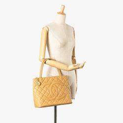 Pre Owned Chanel Brown Caviar Medallion Tote