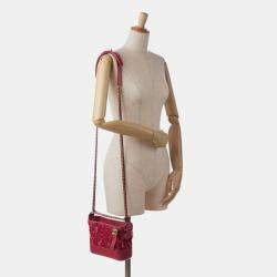 Pre Owned Chanel Red Small Tweed Gabrielle Crossbody