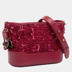 Pre Owned Chanel Red Small Tweed Gabrielle Crossbody