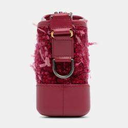Pre Owned Chanel Red Small Tweed Gabrielle Crossbody