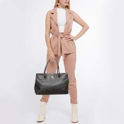 Chanel Choco Brown Leather Cerf Shopper Tote
