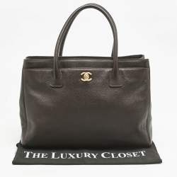 Chanel Choco Brown Leather Cerf Shopper Tote
