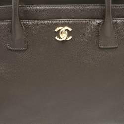 Chanel Choco Brown Leather Cerf Shopper Tote