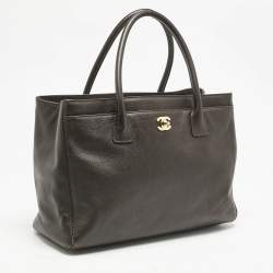 Chanel Choco Brown Leather Cerf Shopper Tote