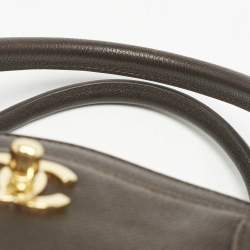 Chanel Choco Brown Leather Cerf Shopper Tote