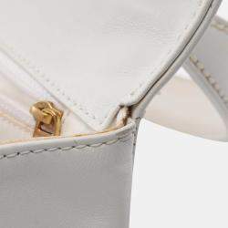 Chanel White Leather  Wild Stitch CC Coco Top Handle bag 