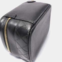 Chanel Black Leather Bicolole Vanity Bag