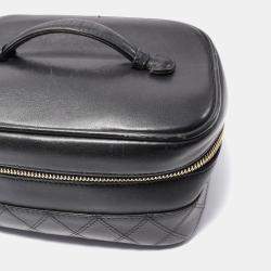 Chanel Black Leather Bicolole Vanity Bag