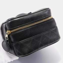 Chanel Black Leather Bicolole Vanity Bag