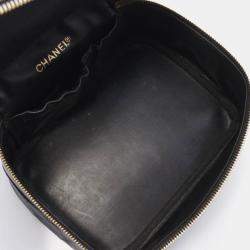 Chanel Black Leather Bicolole Vanity Bag