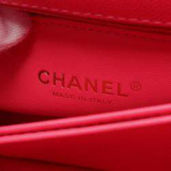 Chanel Pink Leather Top Handle Flap Bag