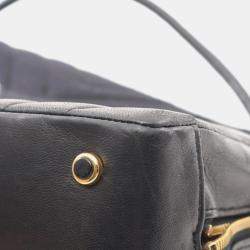 Chanel Black Chevron Lambskin and Jersey Shoulder Bag