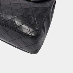 Pre Owned Chanel Black Matelasse Lambskin Chain Shoulder Bag 
