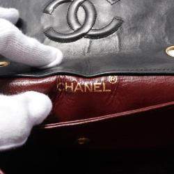 Pre Owned Chanel Black Matelasse Lambskin Chain Shoulder Bag 