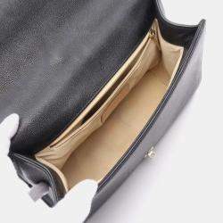 Chanel Black Leather Click Flap Shoulder Bag