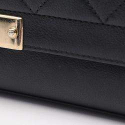 Chanel Black Leather Click Flap Shoulder Bag