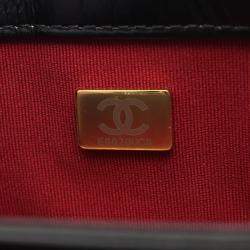 Pre Owned Chanel Black Leather and Suede Chain Shoulder Bag