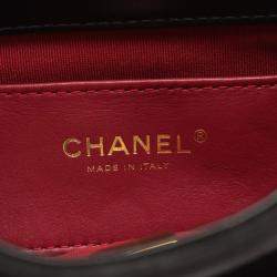 Pre Owned Chanel Black Leather and Suede Chain Shoulder Bag