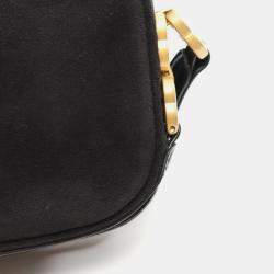 Pre Owned Chanel Black Leather and Suede Chain Shoulder Bag