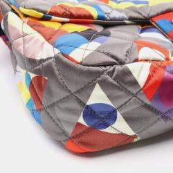 Chanel Gray Multicolor Nylon Chain Shoulder Bag