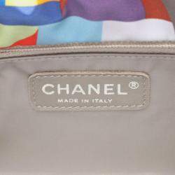 Chanel Gray Multicolor Nylon Chain Shoulder Bag