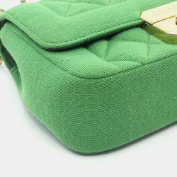 Chanel Green Cotton Jersey Chic With Me Shoulder Bag