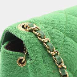 Chanel Green Cotton Jersey Chic With Me Shoulder Bag