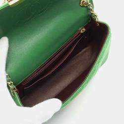 Chanel Green Cotton Jersey Chic With Me Shoulder Bag