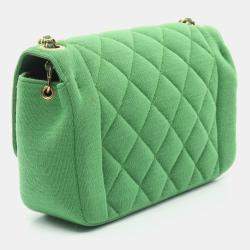 Chanel Green Cotton Jersey Chic With Me Shoulder Bag