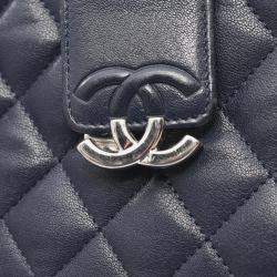 Chanel Navy Leather Half Flap Chain Shoulder Bag