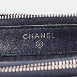 Chanel Navy Leather Half Flap Chain Shoulder Bag