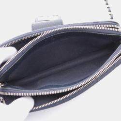 Chanel Navy Leather Half Flap Chain Shoulder Bag