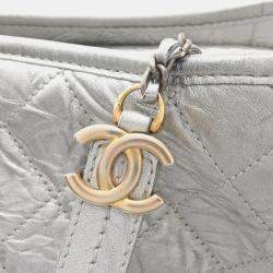 Chanel Silver Leather Gabrielle De Chanel Chain Crossbody Bag