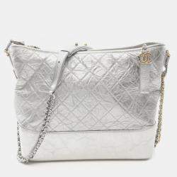 Chanel Silver Leather Gabrielle De Chanel Chain Crossbody Bag