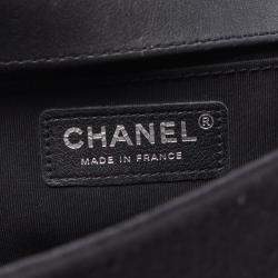 Chanel Black Canvas and Leather Small Boy Chain Shoulder Bag