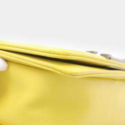 Pre Owned Chanel Yellow Lambskin Small Leather Boy Chanel Shoulder Bag