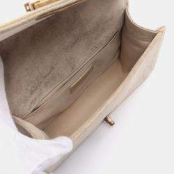 Pre Owned Chanel Beige Calfskin Leather CC Boy Chanel Shoulder Bag 