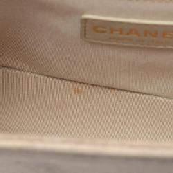 Pre Owned Chanel Beige Calfskin Leather CC Boy Chanel Shoulder Bag 