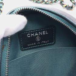 Chanel Green Tone Grained Calfskin Small Filigree Flap Shoulder Bag