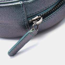 Chanel Green Tone Grained Calfskin Small Filigree Flap Shoulder Bag
