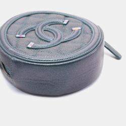 Chanel Green Tone Grained Calfskin Small Filigree Flap Shoulder Bag