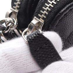 Pre Owned Chanel Black Leather Small Clutch With Chain