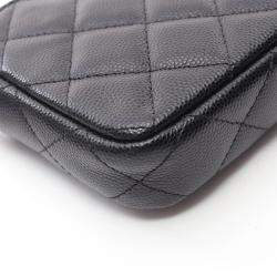 Pre Owned Chanel Black Leather Small Clutch With Chain