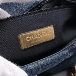 Chanel Navy Denim Large 19 Flap Crossbody Bag