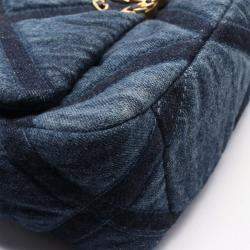 Chanel Navy Denim Large 19 Flap Crossbody Bag