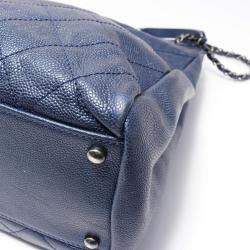 Chanel Blue Leather Classic Tote Bag
