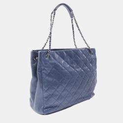 Chanel Blue Leather Classic Tote Bag