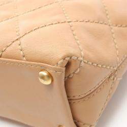 Chanel Beige Leather Wild Stitch Tote Bag
